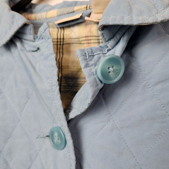 LL Bean Jacket Womens M Quilted Button Down Peasant Cottagecore Chore Wear Plaid - Picture 3 of 12